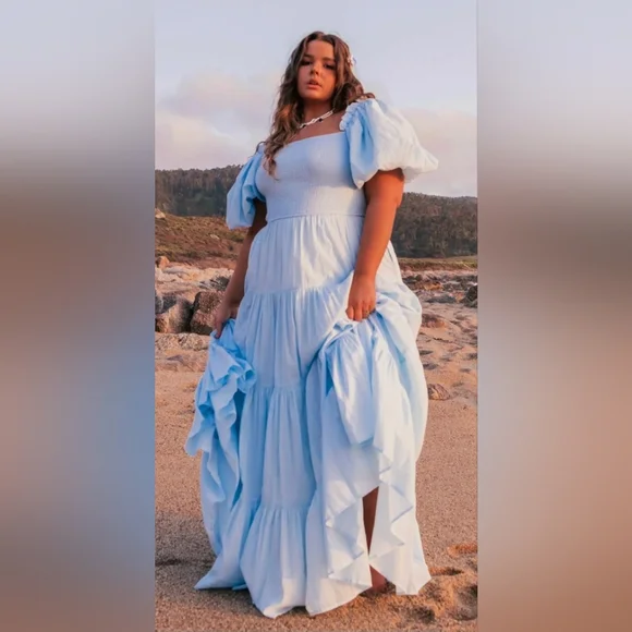 🩵JessaKae NWOT Light Blue Luna Maxi Dress - Picture 2 of 12